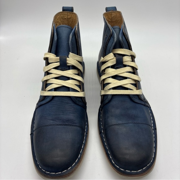 John Varvatos Barrett Leather Chelsea Ankle Boots Denim Blue Men’s Size 8M - Picture 2 of 7